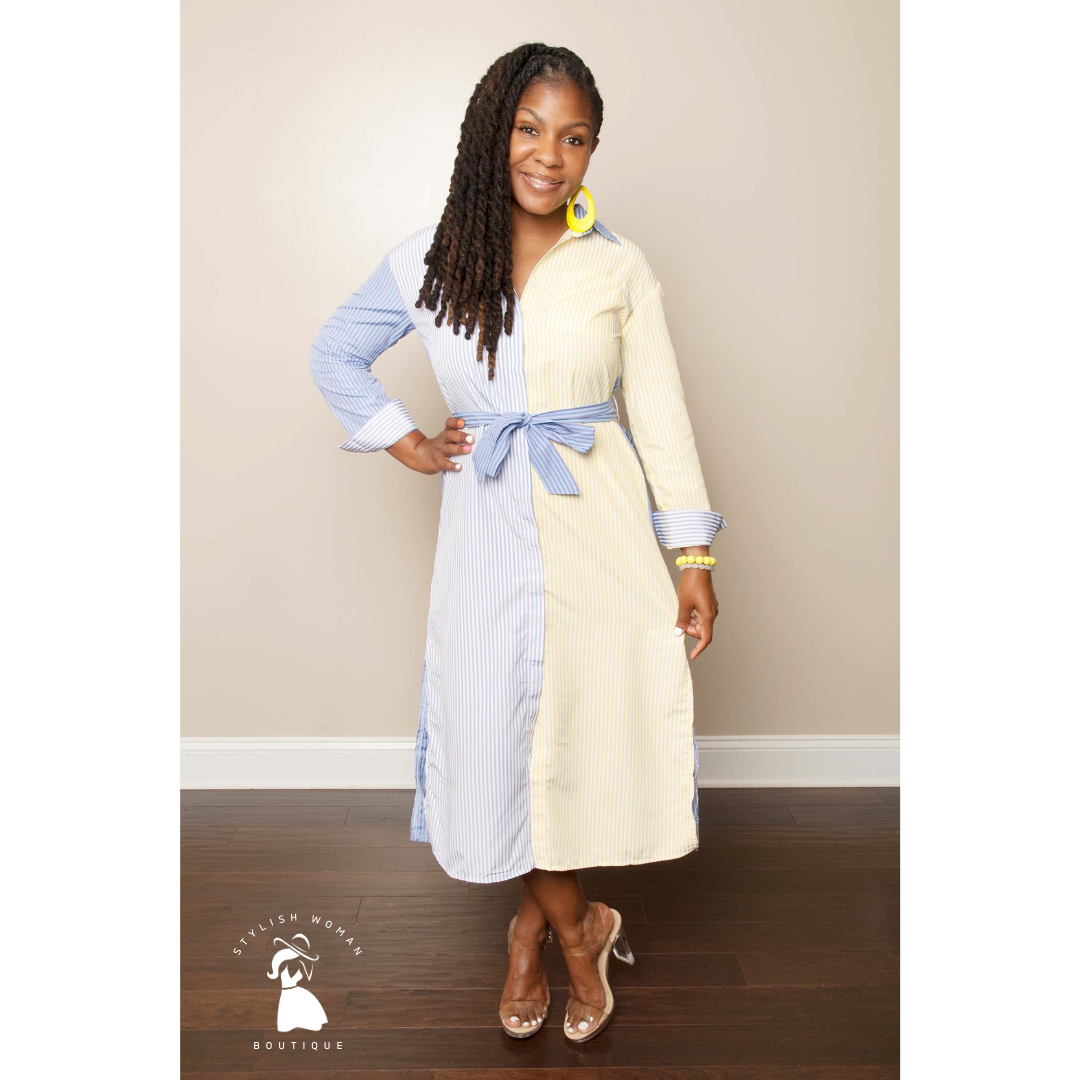 colorful striped shirt dress ALEXANDRA SHIRT DRESS