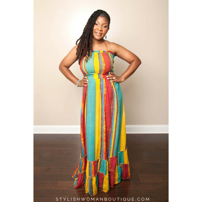 Multi color maxi dress hot sale