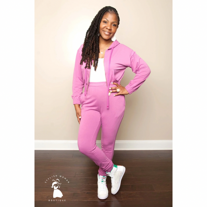Magenta Pink Hoodie and Jogger Set