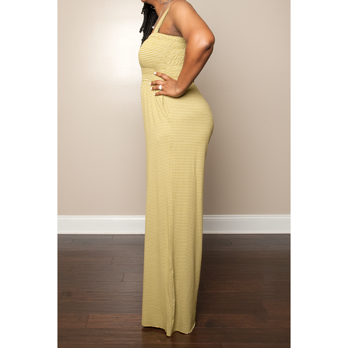 Golden Striped Olive Jumpsuit