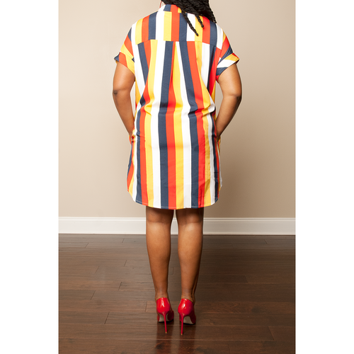 Sassy in Stripes Shirt Dress