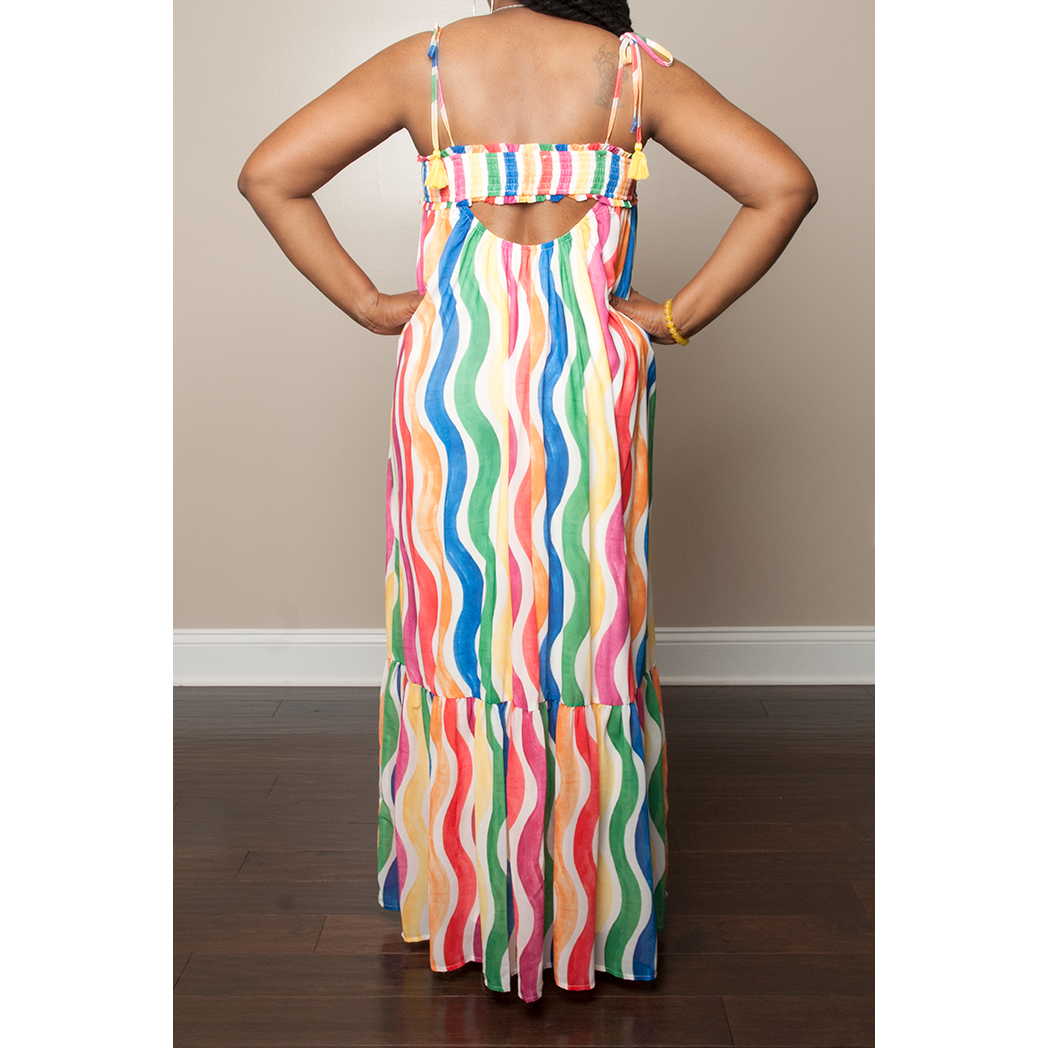 Color Me A Rainbow Maxi Dress Medium Color Me A Rainbow Maxi Dress Medium