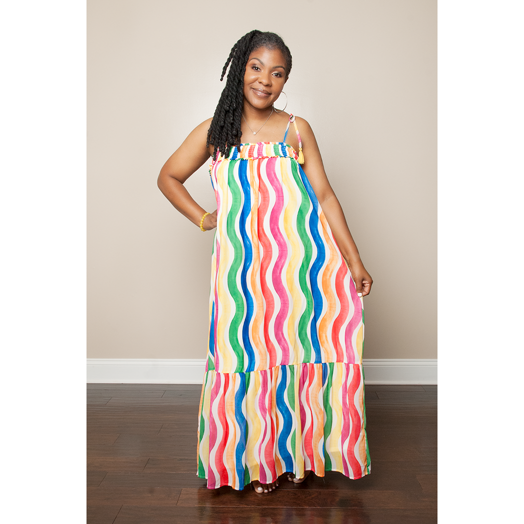 Color Me A Rainbow Maxi Dress Medium Color Me A Rainbow Maxi Dress Medium