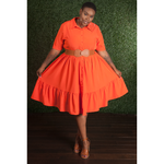 Darling Orange Short Dress (Plus)