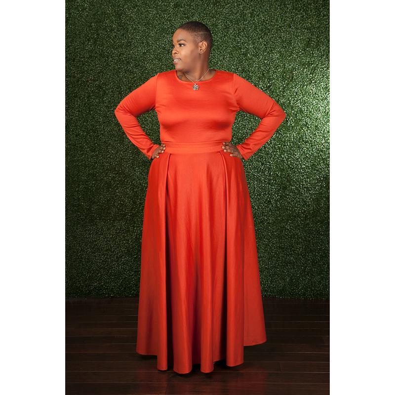 Glamorous Burned Orange Maxi Set (Plus)