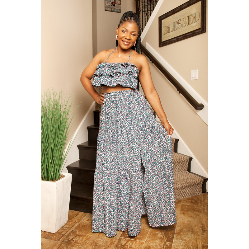 Take Me Away Floral Maxi Skirt Set